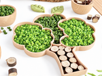 Bandeja Rellenable Arbol, juego sensorial infantil wood medio y wood claro