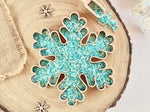 Bandeja sensorial rellenable copo de nieve. Juego para peques.