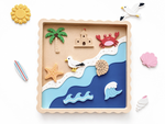 bandeja sensorial playa verano infantil