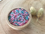 Arroz sensorial colores Candy con cuenco saco de tela bolsa