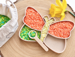 Bandeja sensorial rellenable para el juego infantil wood medio y wood claro