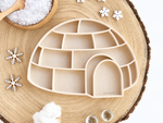 Bandeja sensorial Iglú, material sensorial para peques. wood claro