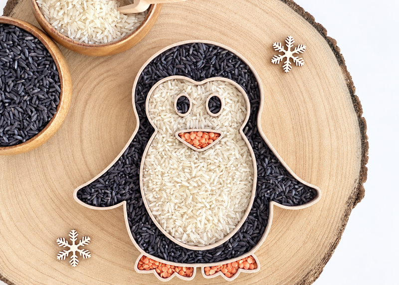 bandeja rellenable pingüino wood medio y wood claro