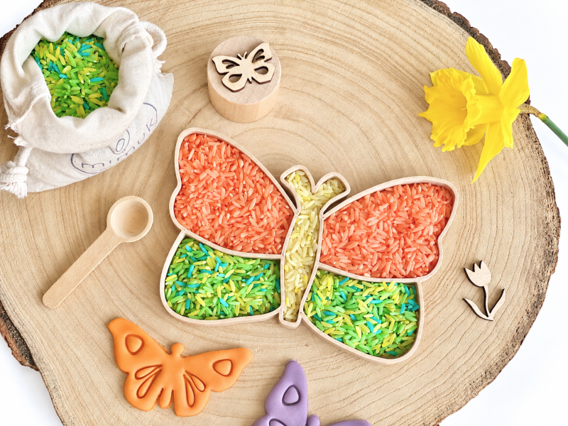 bandeja rellenable mariposa wood medio y wood claro