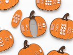 puzzle calabazas manipulativo  números Naranja Castellano