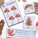 Descargable de otoño para juego sensorial wood claro y colores