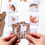 Descargable de otoño para juego sensorial wood claro y colores