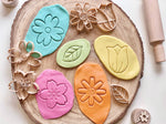 Moldes biodegradables para plastilina sensorial infantil flores colores