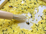 arroz sensorial abeja pincel madera
